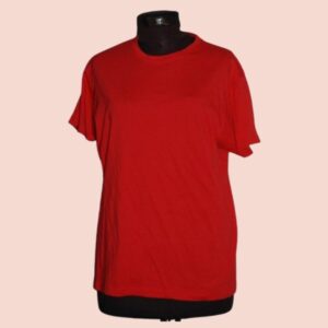 Unisex Stretch Casual Cotton Short Sleeve T Shirt Red Plain